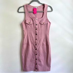 AGACI Mauve Pink Dress Denim Size Medium Haute Monde Strechy Dress